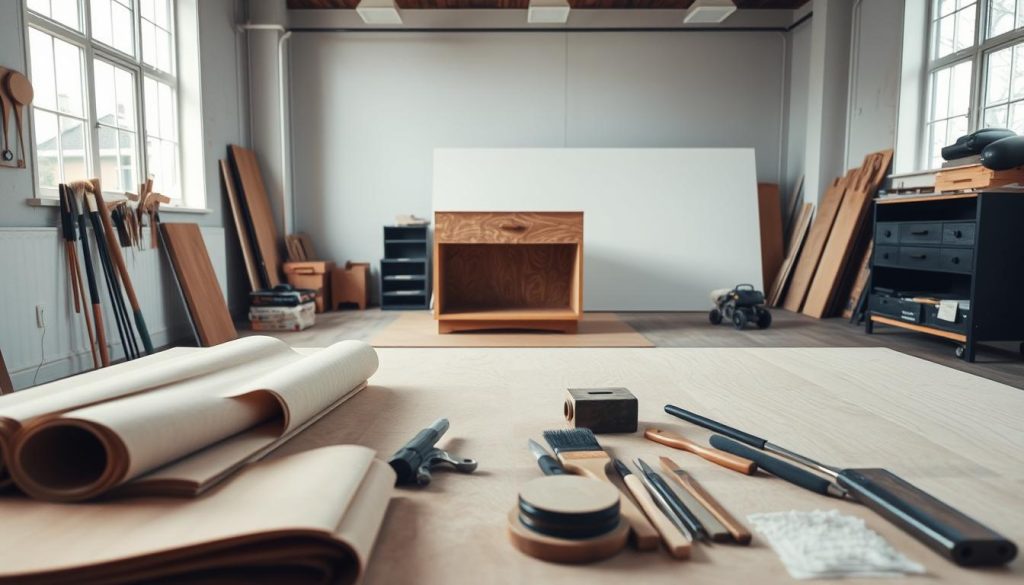 przygotowanie mebli okleiny